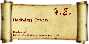 Hadházy Ervin névjegykártya