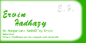 ervin hadhazy business card
